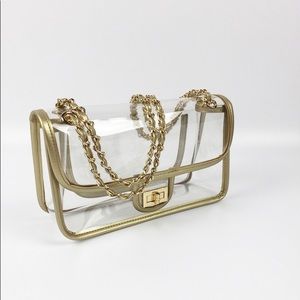 Clear, stadium approved handbag. Transparent purse